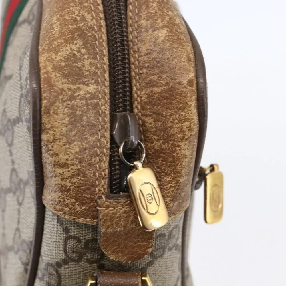 Authentic GUCCI GG Supreme Web Sherry Line Bag PVC Beige Gold 98 02 004 - Picture 16 of 16